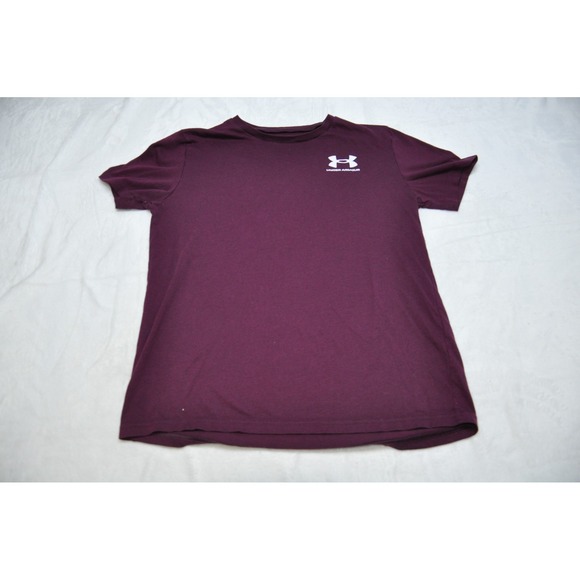 Under Armour Other - Under Armour Shirt Youth Large Purple Loose Fit Mens Logo Athletic Tee Kids